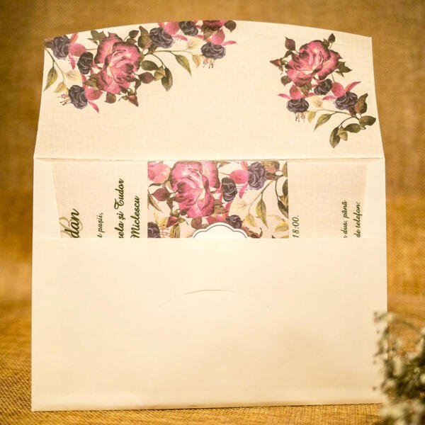 Invitatie de nunta florala 4012 - imagine 2