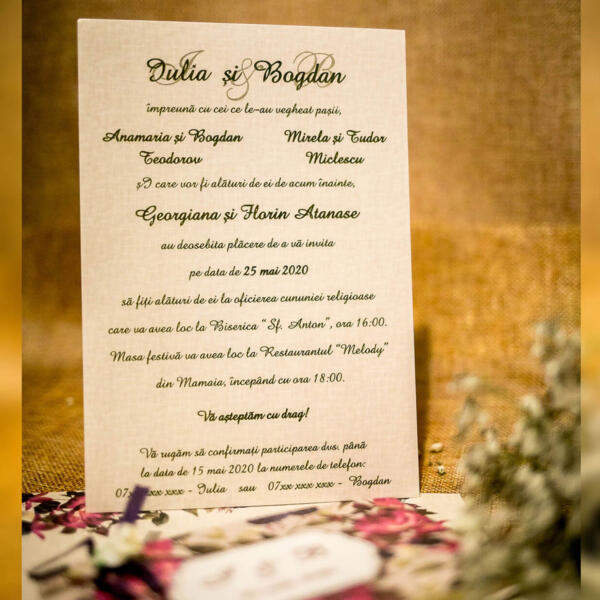 Invitatie de nunta florala 4012 - imagine 4