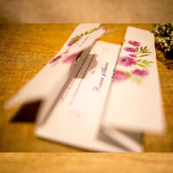 Invitatie de nunta florala 4021A - imagine 2