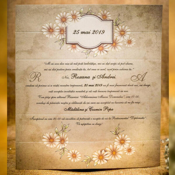 Invitatie de nunta florala 4021B - imagine 2