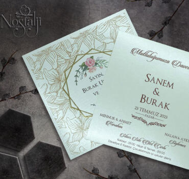 Invitatie de nunta florala 9049