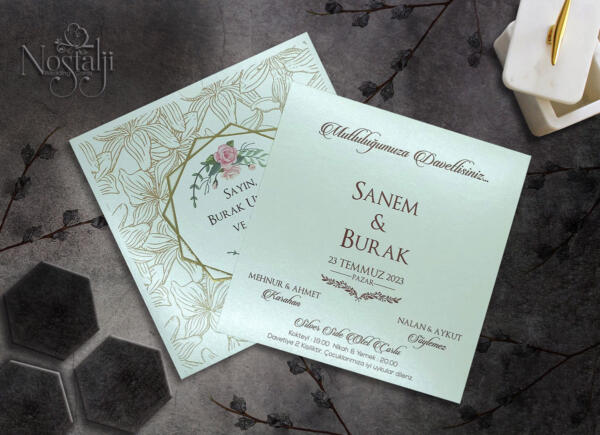 Invitatie de nunta florala 9049 - imagine 2