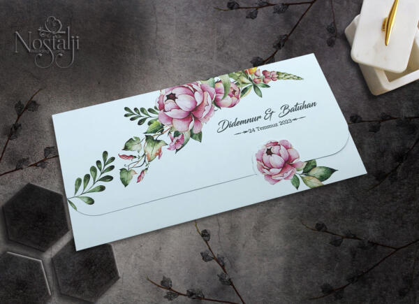 Invitatie de nunta florala 9054 - imagine 2