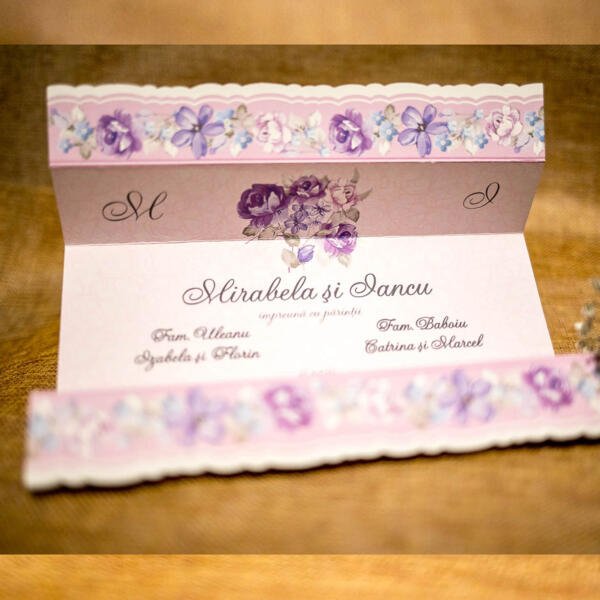 Invitatie de nunta florala 9089 - imagine 3