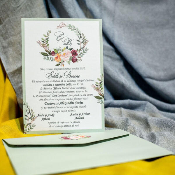 Invitatie de nunta florala 970