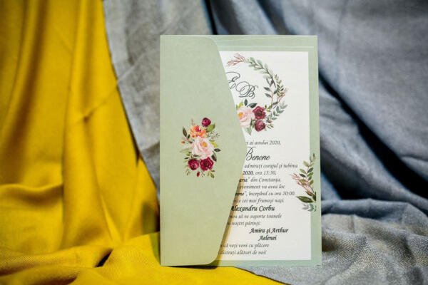 Invitatie de nunta florala 970 - imagine 2