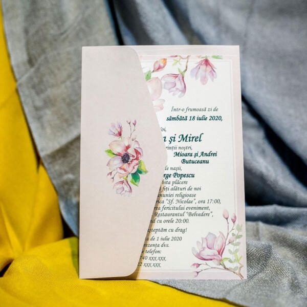 Invitatie de nunta florala 971 - imagine 2