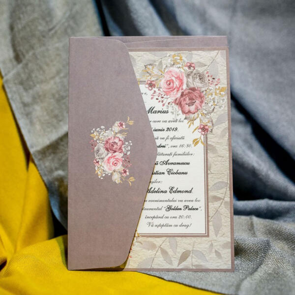 Invitatie de nunta florala 973 - imagine 2