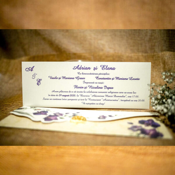 Invitatie de nunta florala cu sigiliu 4006 - imagine 3
