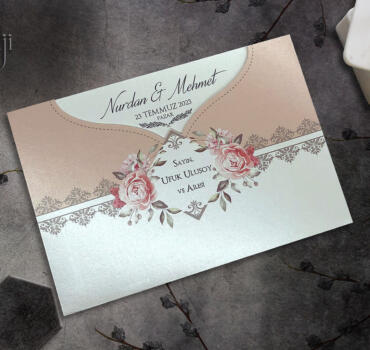 Invitatie de nunta florala vintage 9048