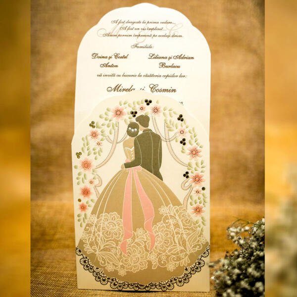 Invitatie de nunta mire-mireasa 5024 - imagine 2