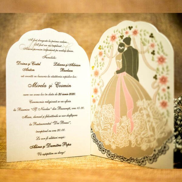 Invitatie de nunta mire-mireasa 5024 - imagine 3