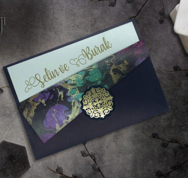 Invitatie de nunta oriental abstract 9053