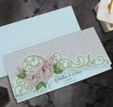 Invitatie de nunta retro floral 9006