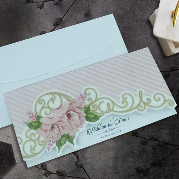 Invitatie de nunta retro floral 9006