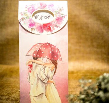Invitatie de nunta romantica mire-mireasa 5006