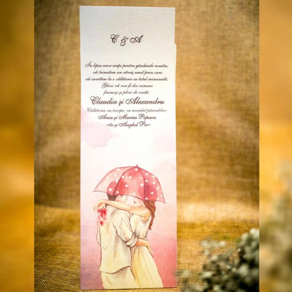 Invitatie de nunta romantica mire-mireasa 5006 - imagine 3