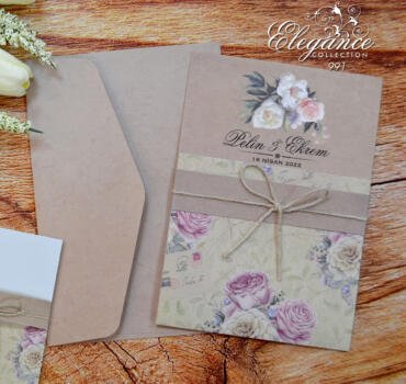 Invitatie de nunta rustica floral 991