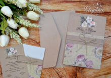 Invitatie de nunta rustica floral 991 - imagine 2