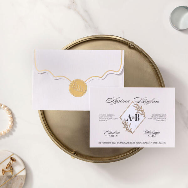 Invitatie de nunta clasica cu sigiliu 10586