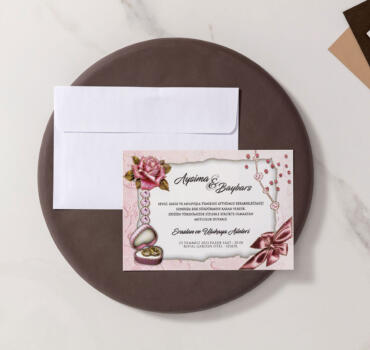 Invitatie de nunta clasica florala 10343
