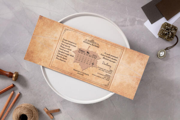 Invitatie de nunta cu frunza 10543 - imagine 3