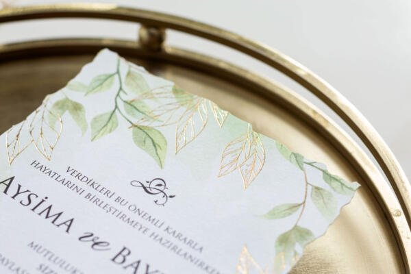 Invitatie de nunta cu frunze 10631 - imagine 3