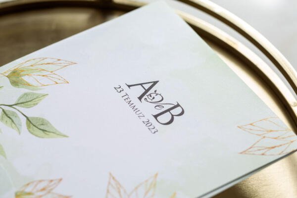 Invitatie de nunta cu frunze 10631 - imagine 2