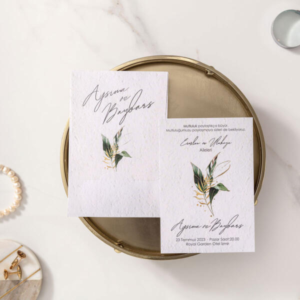 Invitatie de nunta cu frunze 10633