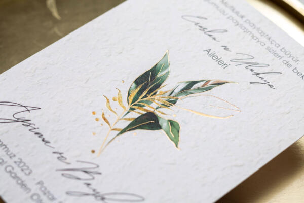 Invitatie de nunta cu frunze 10633 - imagine 2