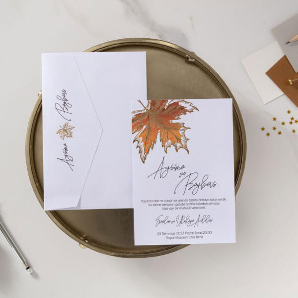 Invitatie de nunta cu frunze 10636