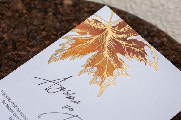 Invitatie de nunta cu frunze 10636 - imagine 2
