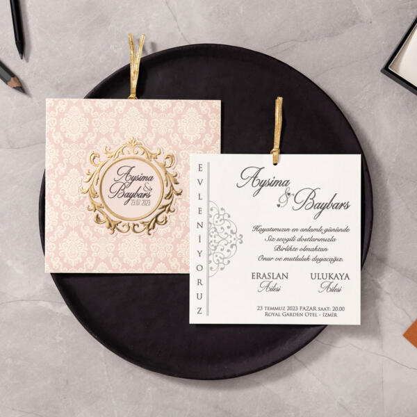 Invitatie de nunta eleganta vintage 10515