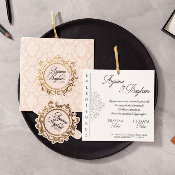 Invitatie de nunta eleganta vintage 10515 - imagine 3