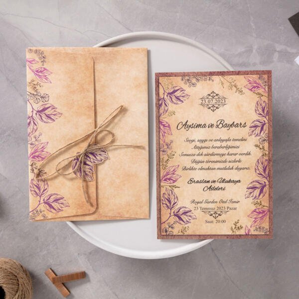 Invitatie de nunta florala 10523 - imagine 2