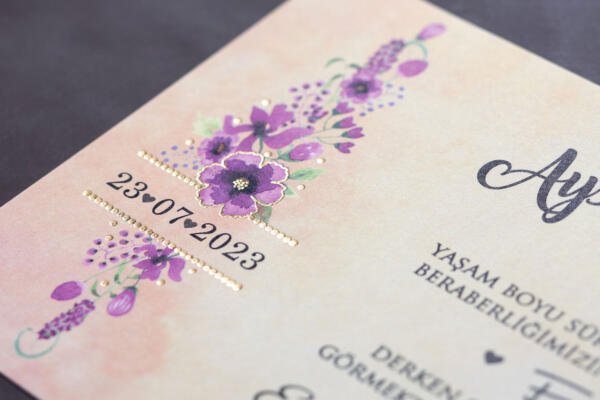 Invitatie de nunta florala 10584 - imagine 2