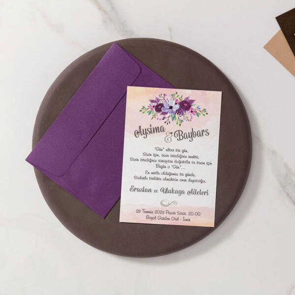 Invitatie de nunta florala 10585