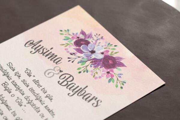 Invitatie de nunta florala 10585 - imagine 2