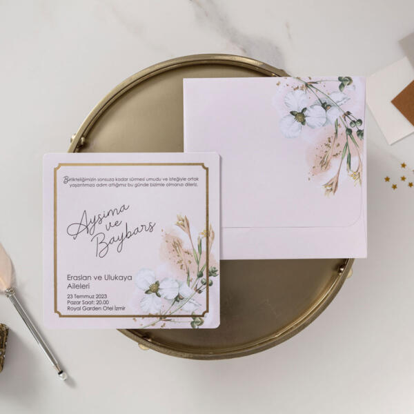 Invitatie de nunta florala 10602