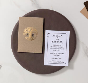 Invitatie de nunta florala cu pomul vietii 10659