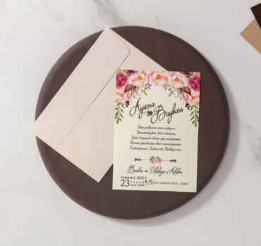Invitatie de nunta florala clasica 10578