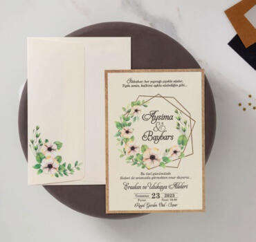 Invitatie de nunta florala cu chenare 10558
