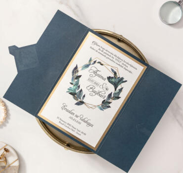 Invitatie de nunta florala geometrica 10540