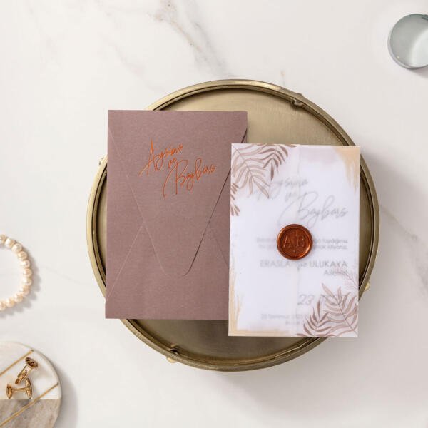 Invitatie de nunta cu foaie de calc 10657