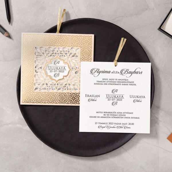Invitatie de nunta orientala 10563 - imagine 2