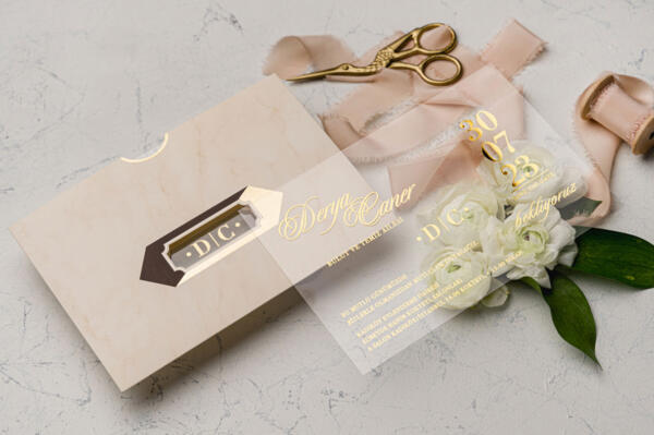 Invitatie de nunta plexiglas 9222 - imagine 2