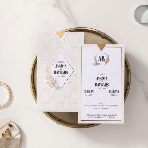 Invitatie de nunta vintage 10628