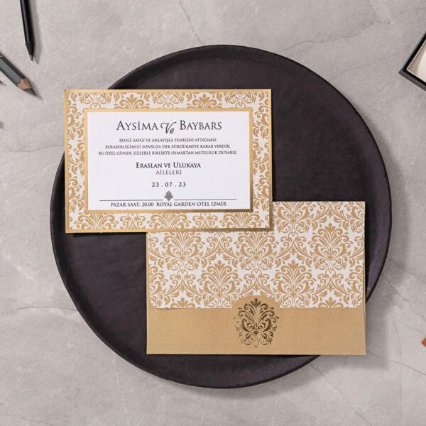 Invitatie de nunta vintage 10648