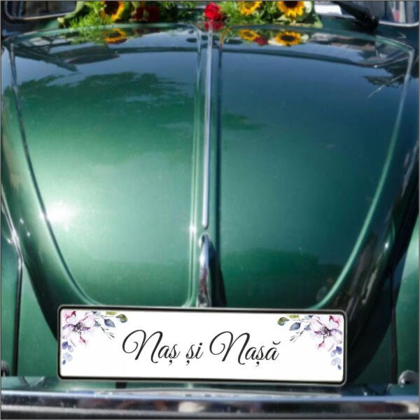 Numar masina floral Autoadeziv Nas si Nasa