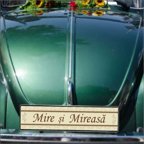 Numar masina vintage Autoadeziv Mire si Mireasa